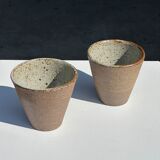 Lot de 2 tasses / mug en céramique indonésienne (mat brun)