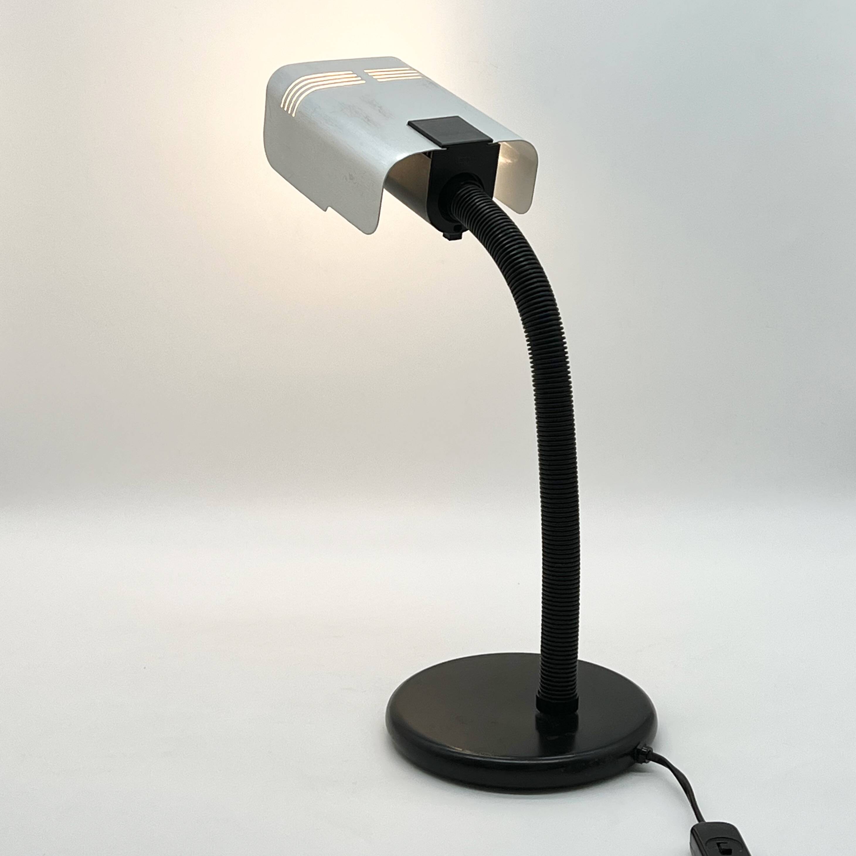 Targetti Sankey “brushed aluminum” lamp, 1960s/70s, Italy