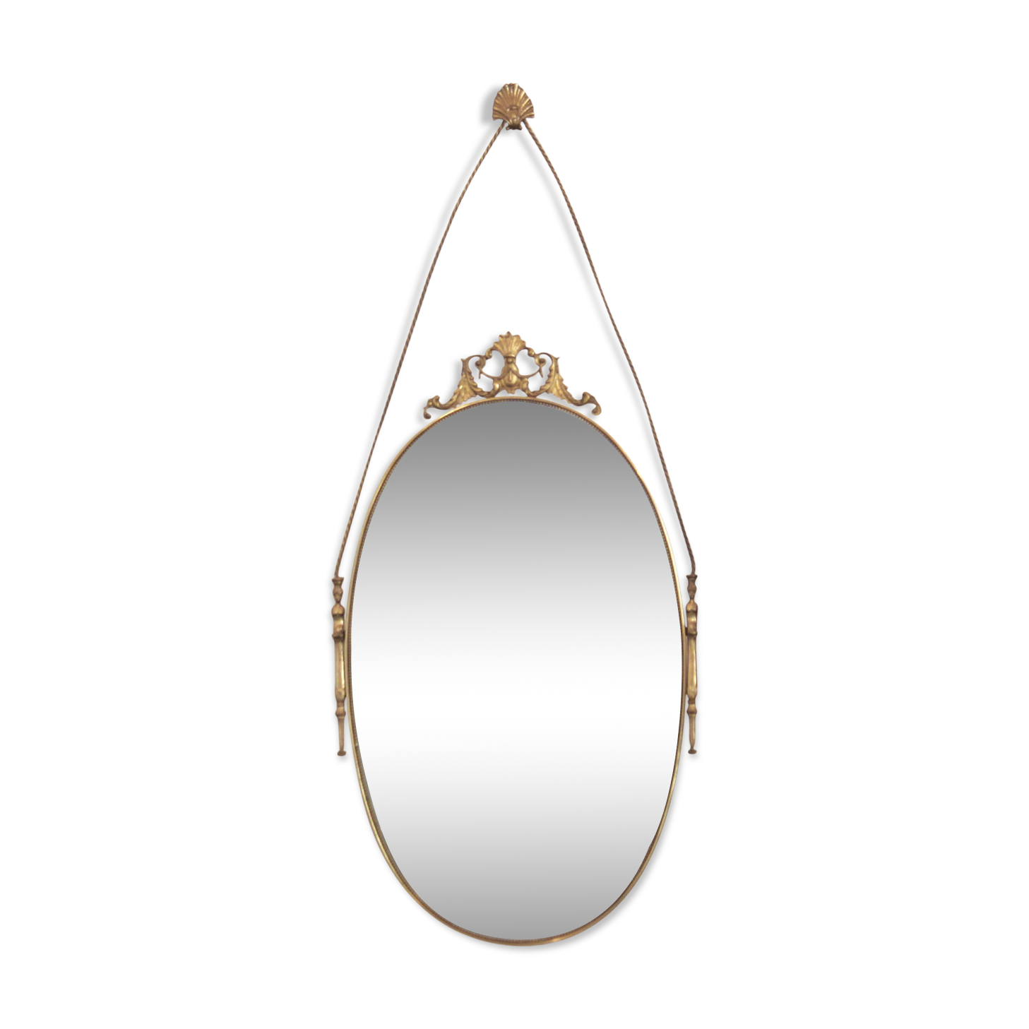 Baroque brass wall mirror, 1930s