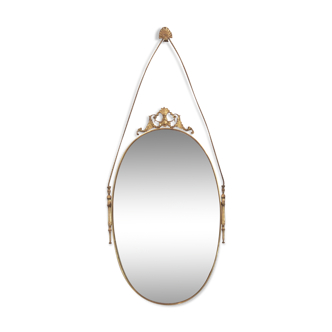 Baroque brass wall mirror, 1930s