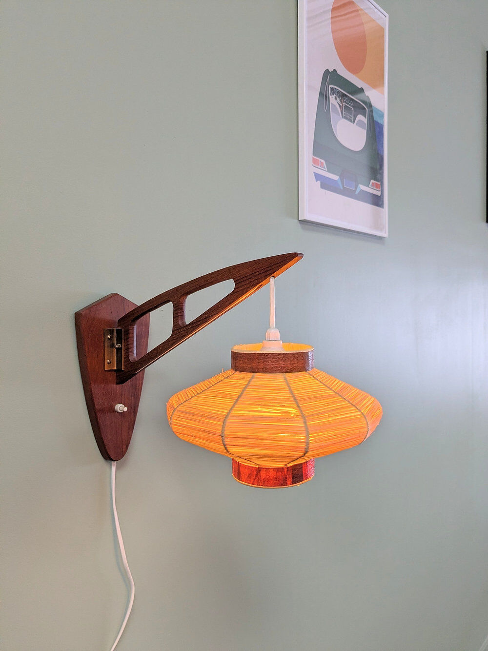 Danish vintage wall light in teak