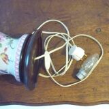 Painted porcelain lamp with flower decoration 67 cm