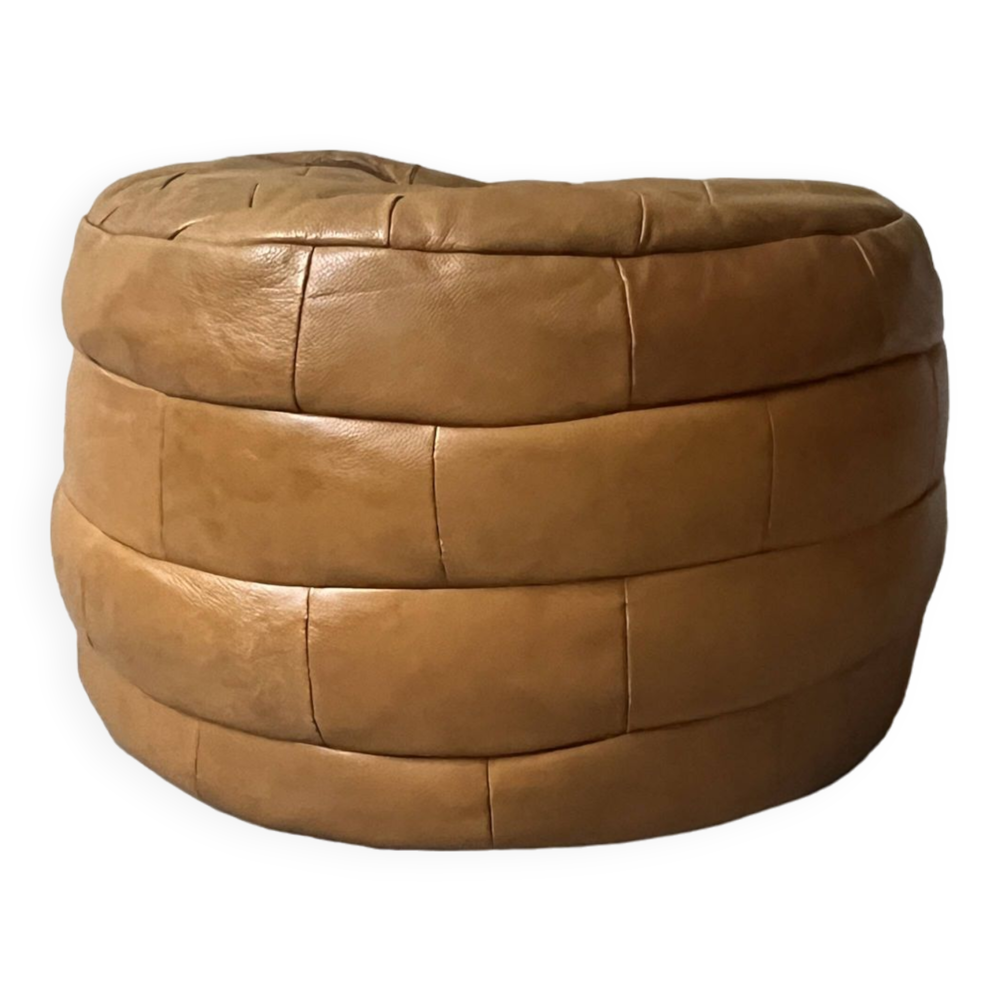 pouf in genuine leather patchwork colors, 1970