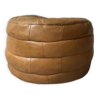 pouf in genuine leather patchwork colors, 1970