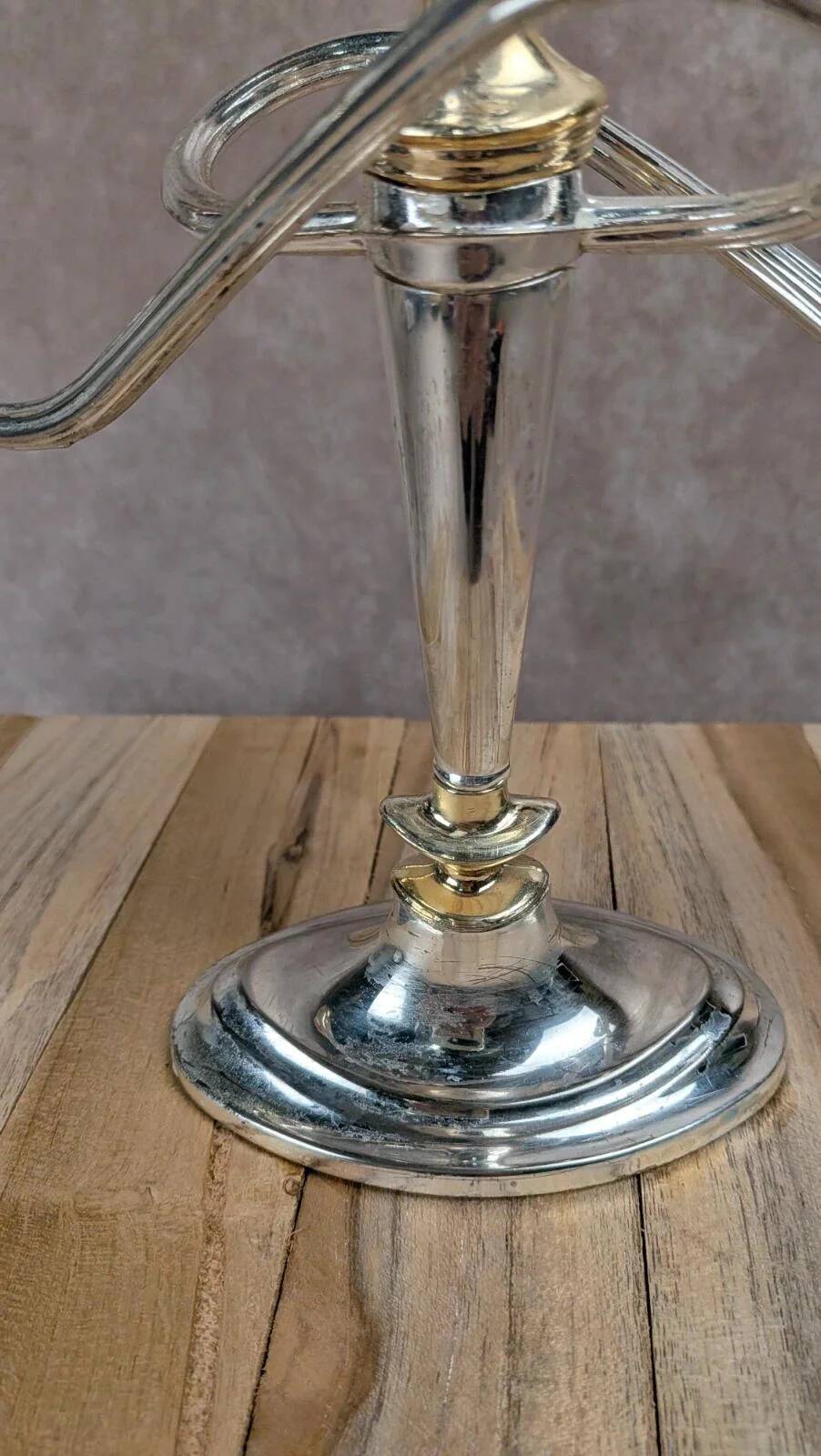 Vintage chandelier in silver-plated metal