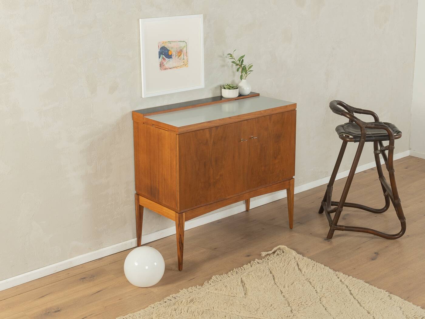 Unique Home Bar in a Dresser, 60s