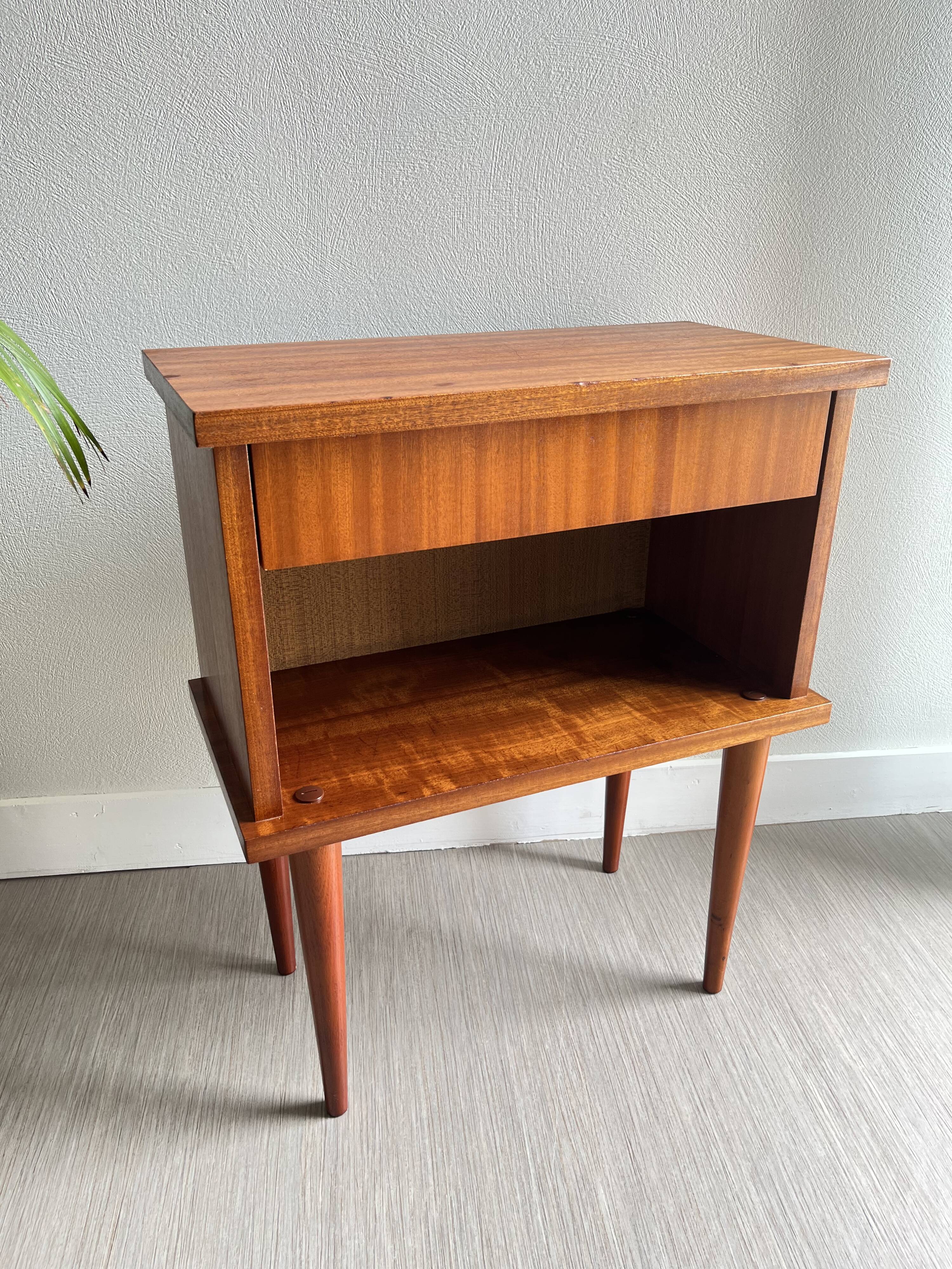 Bedside table vintage feet compass