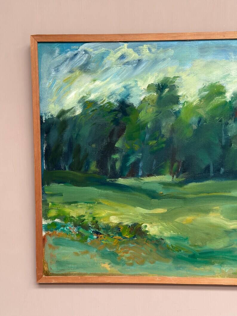 Original Swedish Oil on Canvas “Forest” by Leif Nilsson – Signed – Vintage