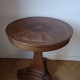English marquetry pedestal table