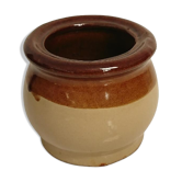 Sucrier en terre cuite beige contour chocolat