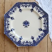 Plat de service terre de fer Longchamp modèle Rouen XIXe siècle