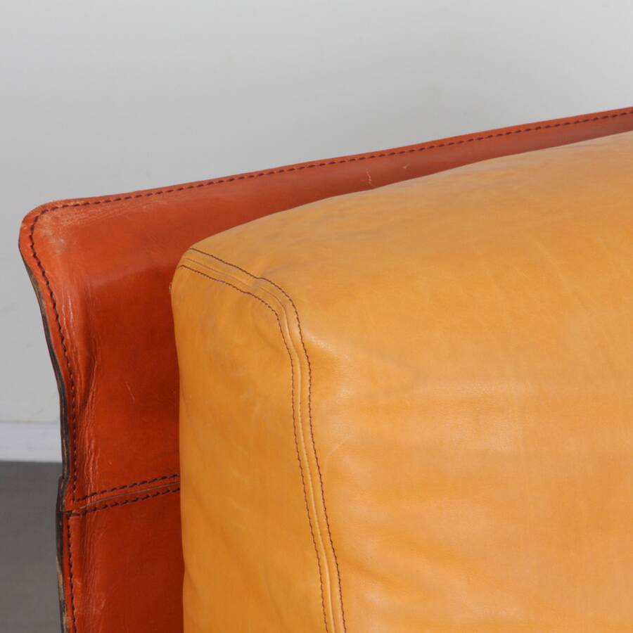 Leather armchair by Gérard Guermonprez, 1970