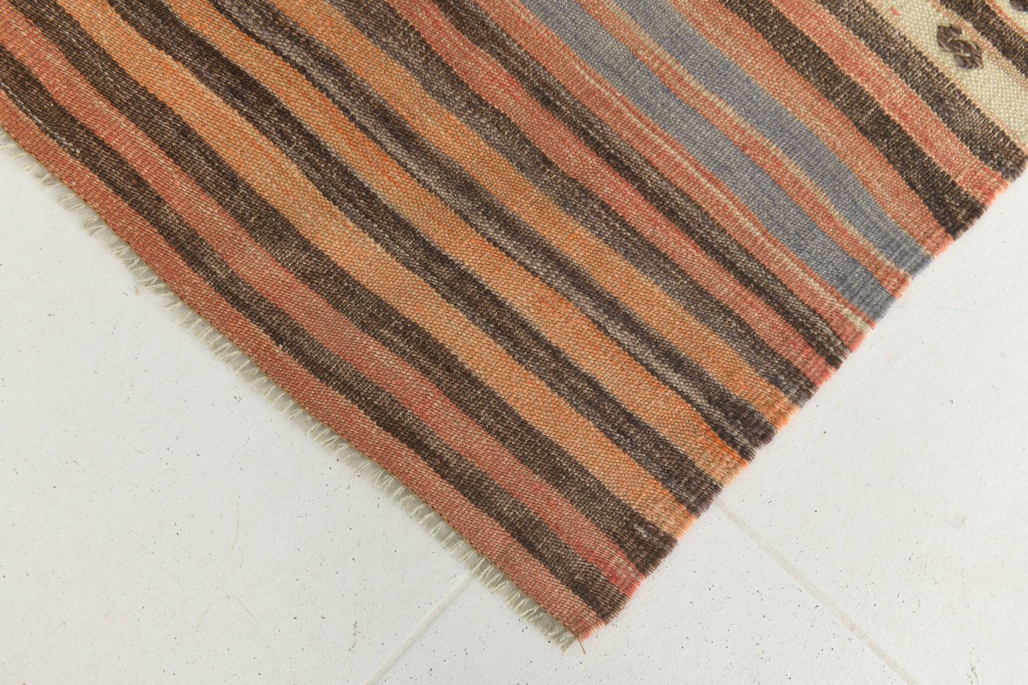 168x217 Tile Color Kilim Rug, Livin Room Rug, 6x7 Antique Vintage Kilim