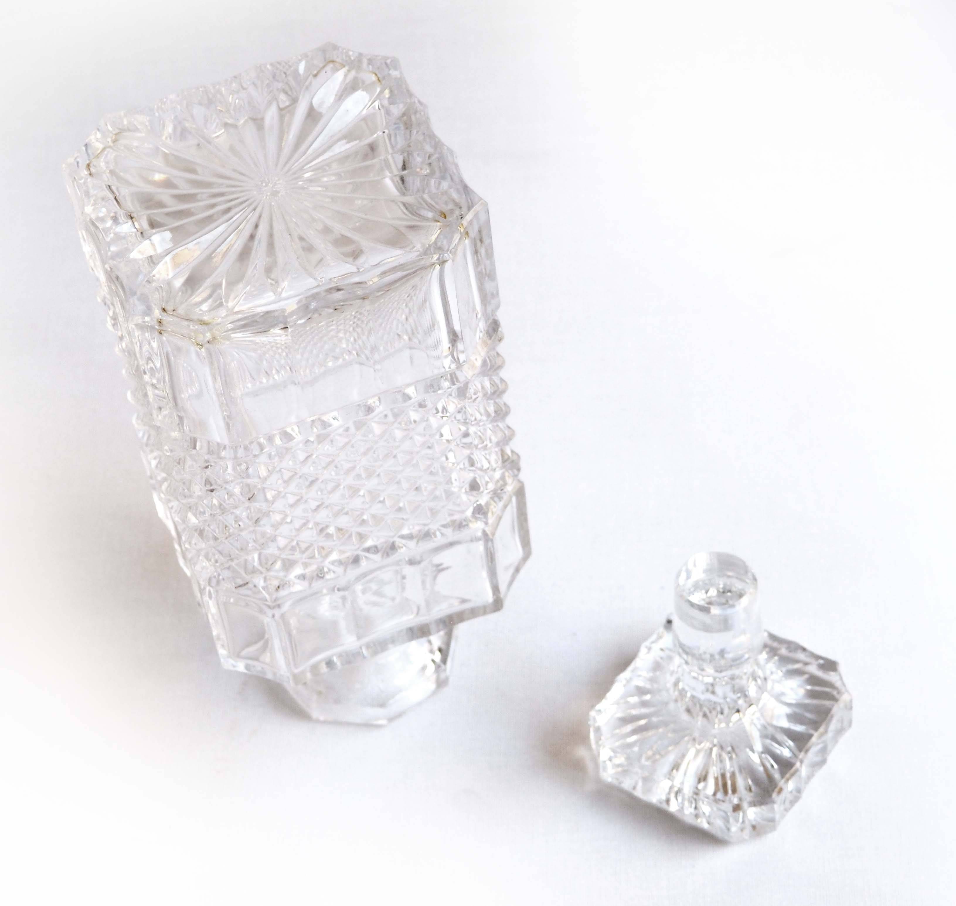 Fluted crystal whiskey decanter