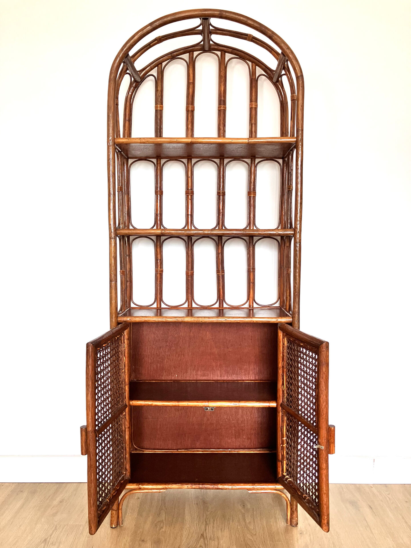 Bamboo rattan bookshelf