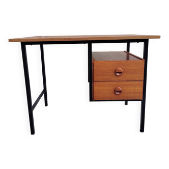 Bureau vintage en teck et métal