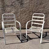 Stackable Garden Armchairs with Elastic Ropes, 1970s, Set of 6