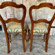 Pair of Antique Louis Philippe Chairs Wood + Fabric Seat 19th Century Vintage