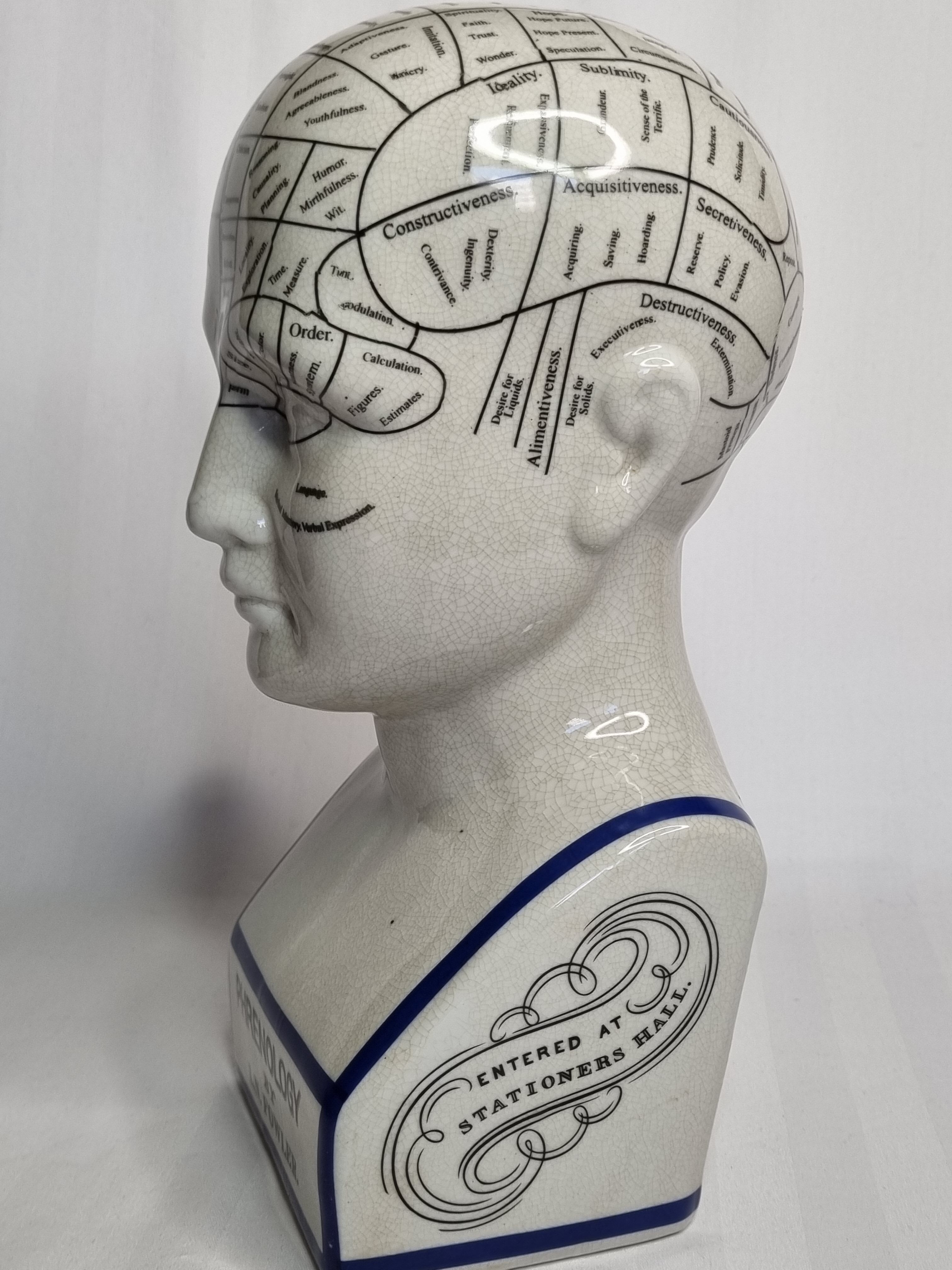 Phrenology bust after d'après L.N. Fowler