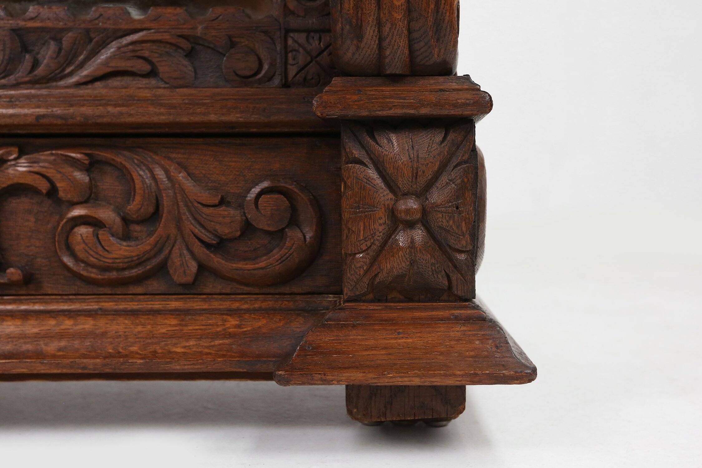 Baroque Style Display Case in Oak, Belgium, 1950s