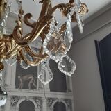 Bronze and crystal chandelier 8 fires