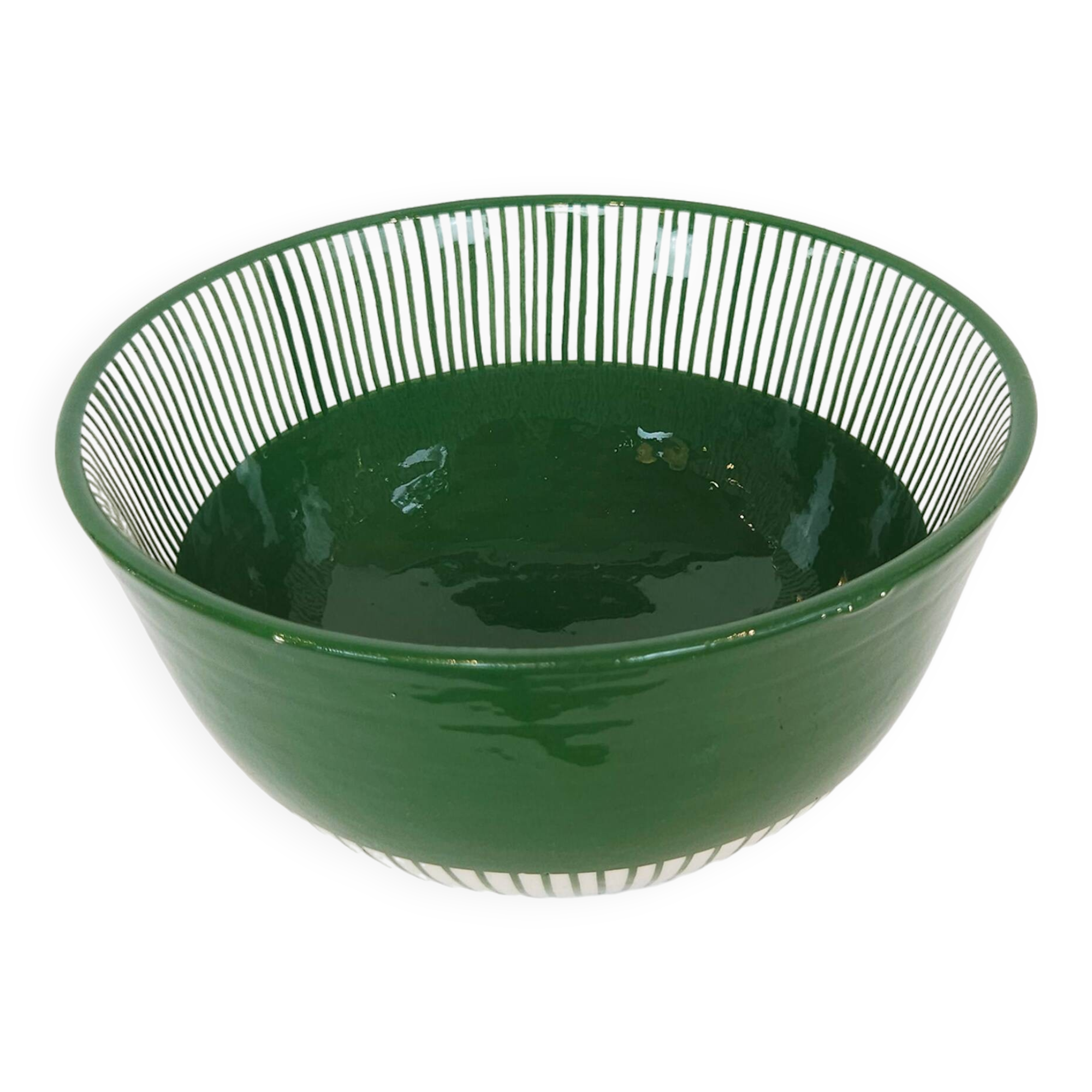 Large bowl - PALM green border