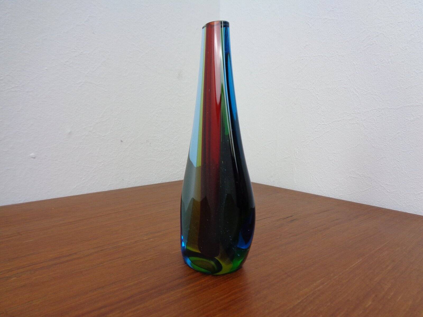 Murano Glass Teardrop Vase by Flavio Poli, 1960s