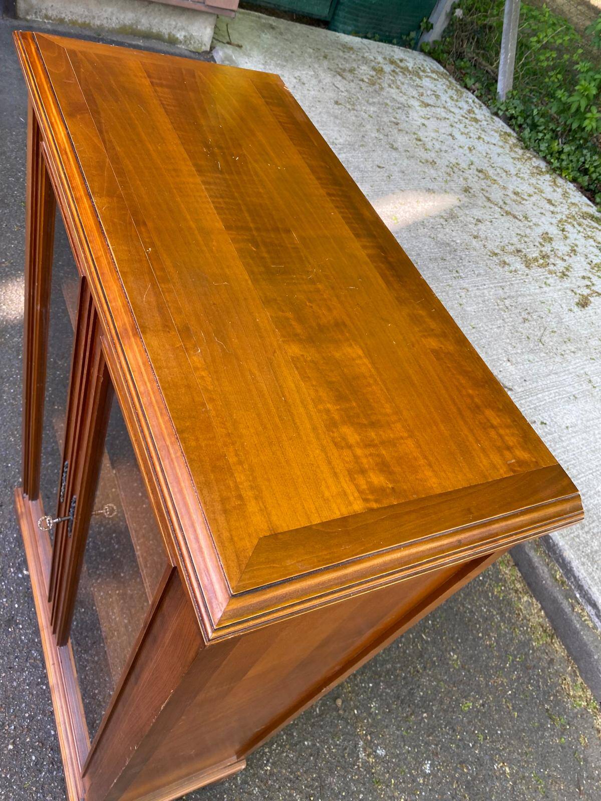 Louis Philippe display cabinet made of solid wood from the 1960s.