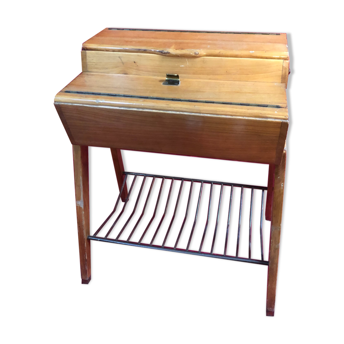 Small sewing table in vintage light cherry