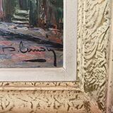 Old painting, view of Montmartre, signed Pierre Lemoine (1920-2006)
