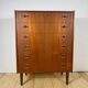 Danish 1960s teak chest of drawers with metal insert