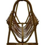 Vintage Rattan Magazine Basket Newspaper Rack 60s Rohe