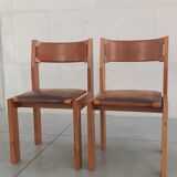 Elm and leather chairs, 80