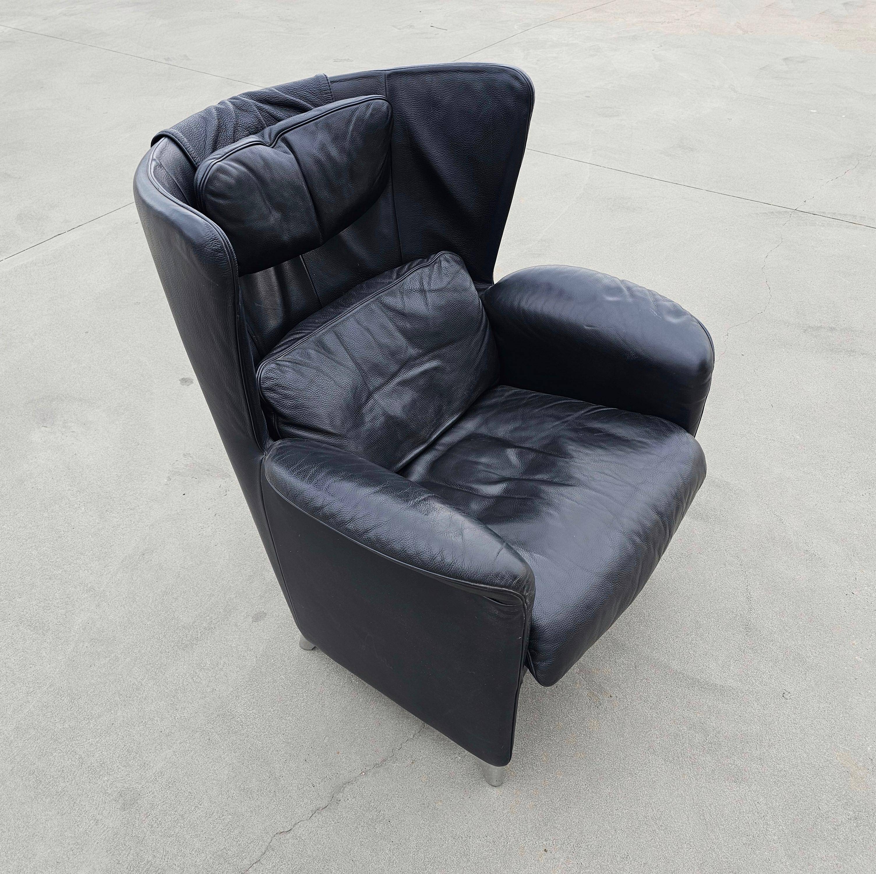 Pair of postmodern armchairs DS-23 by Franz-Josef Schulte for De Sede
