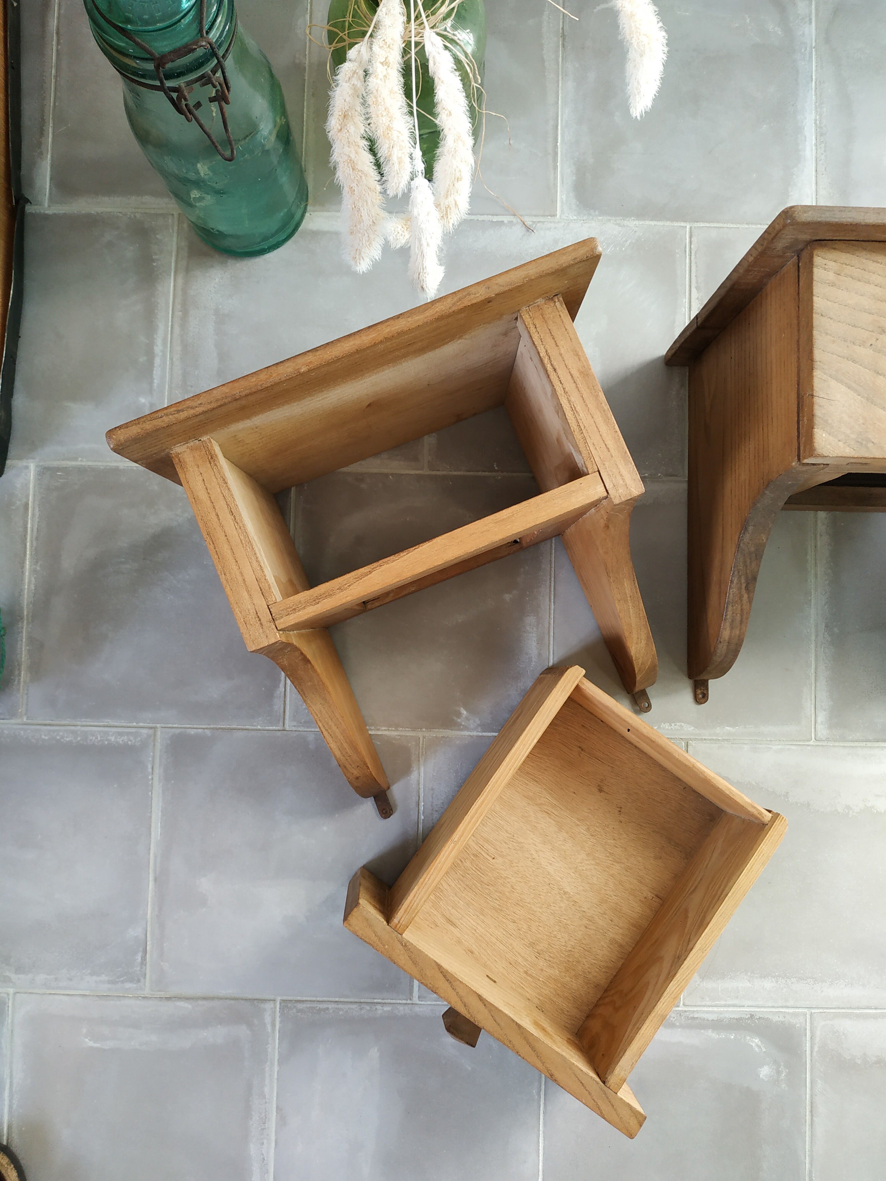 Old wooden wall console