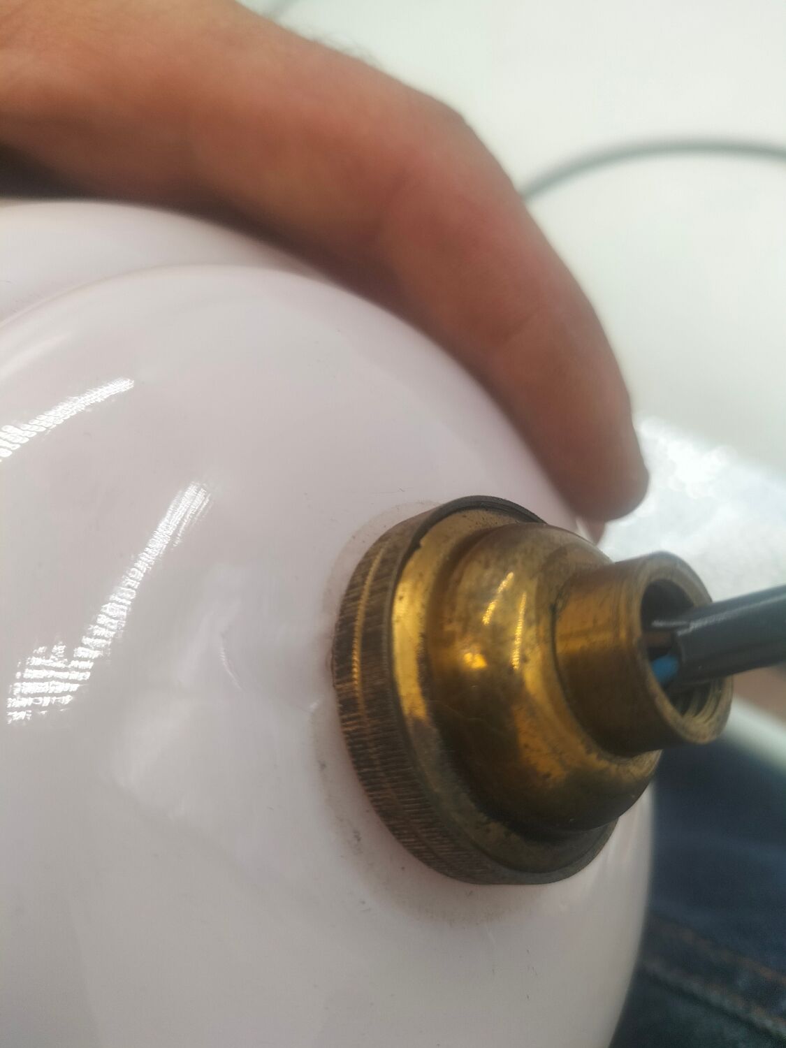Paire de suspension en opaline