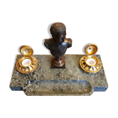 Marble and bronze inkwell
