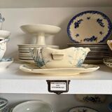 Gien sauceboat in blue ironstone, "Birds" service circa 1870.