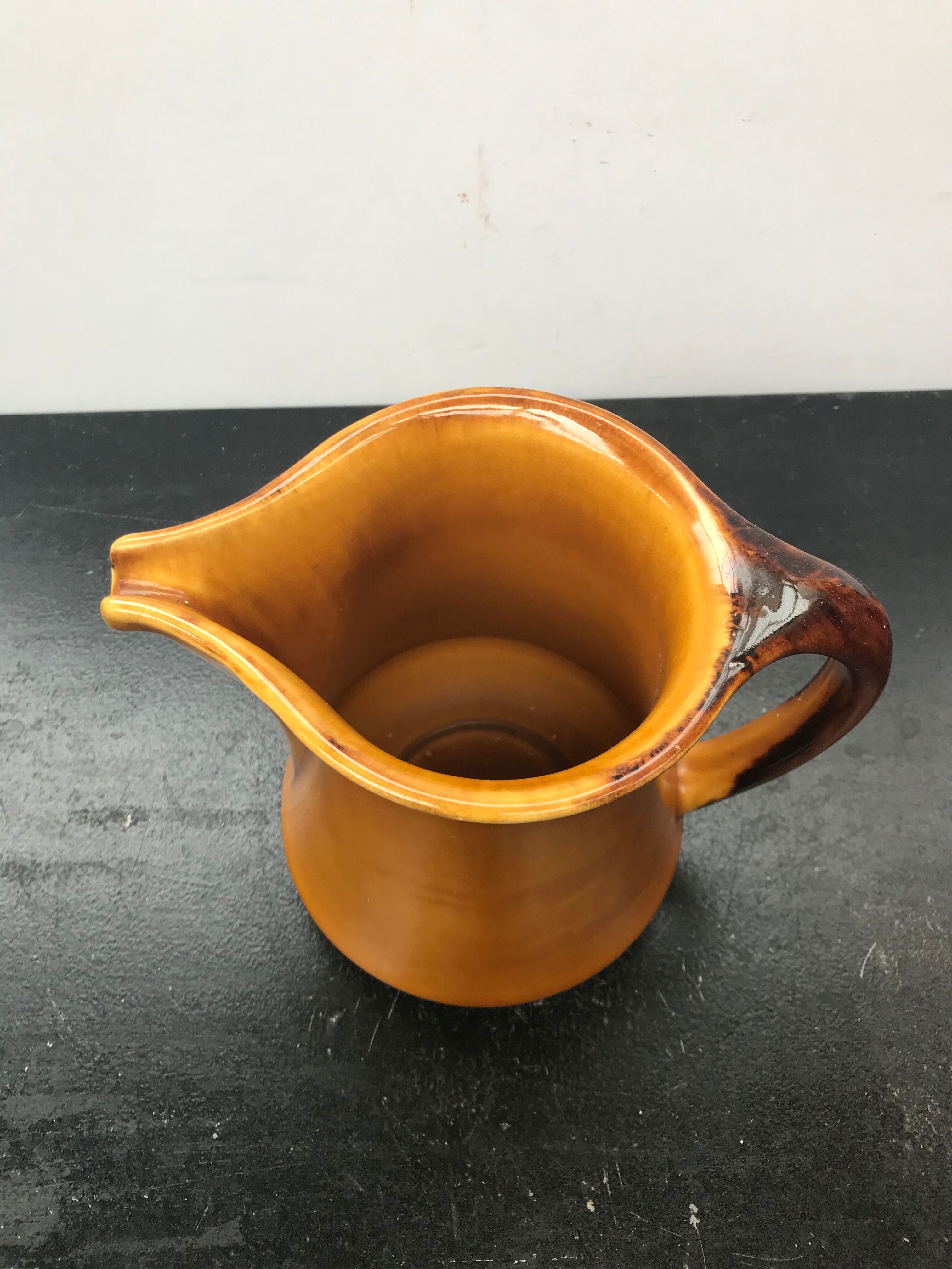 Former Pitcher ST CLEMENT Ceramics Yellow Made In France Vintage