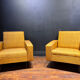 Pair of vintage mustard yellow armchairs – 1970s design