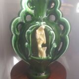 Earthenware vase with 3 caryatids