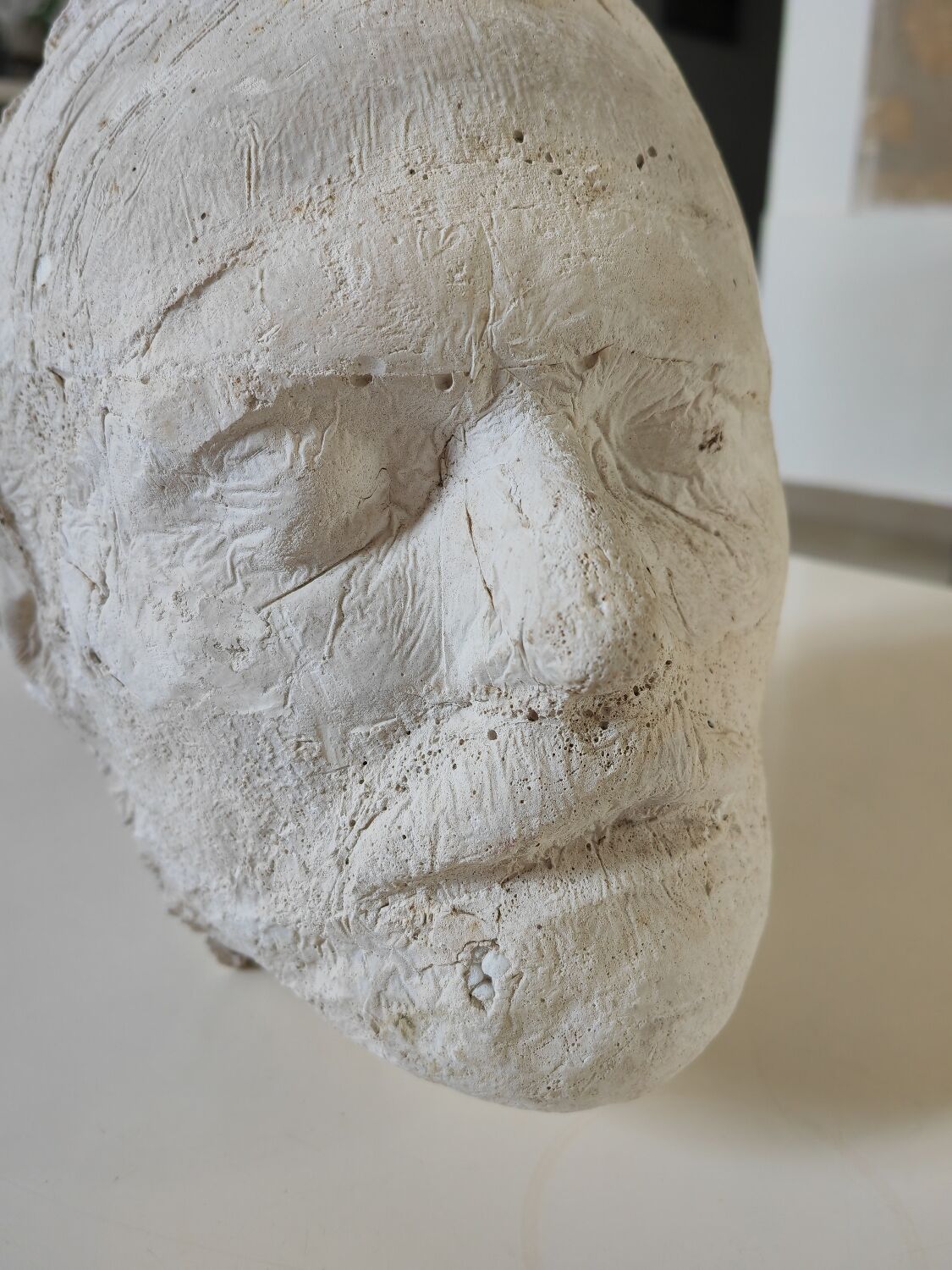 Signed plaster head