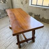 Aranjou farmhouse table in blond elm, 1950s