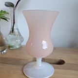 Pink and white opaline vase