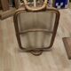 Rattan and frosted glass end table with magazine rack