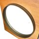 Vintage wall mirror — wood & brass finish (1970s)