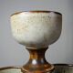 Set of 4 vintage glazed stoneware cider bowls/ice cream cups with stems.