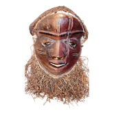 “mbuya” mask, pende, democratic republic of congo. wood, pigments,