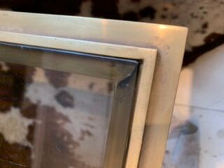 Brass coffee table and smoked glass