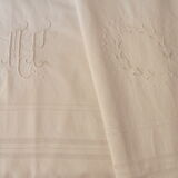 Former embroidered sheet monogram MP embroidery open day row sheets 320 x 200 cm